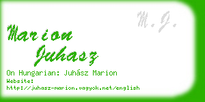 marion juhasz business card
