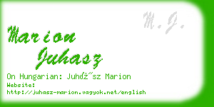 marion juhasz business card